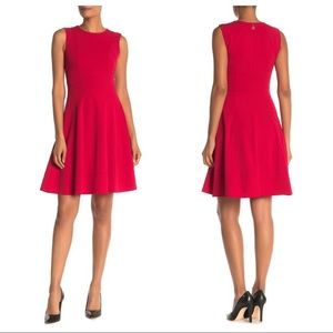 Tommy Hilfiger Red Sleeveless Fit and Flare Dress